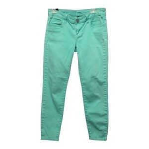 Kut From The Kloth Green Marilyn Ankle Skinny Jeans Cotton Spandex 31x26 size 4